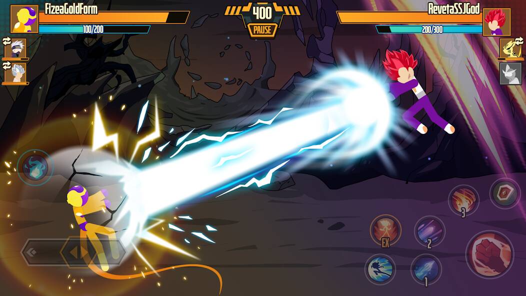 Скачать взломанную Stickman Dragon Fight - Super  [МОД открыто все] на Андроид - Версия 2.3.7 apk