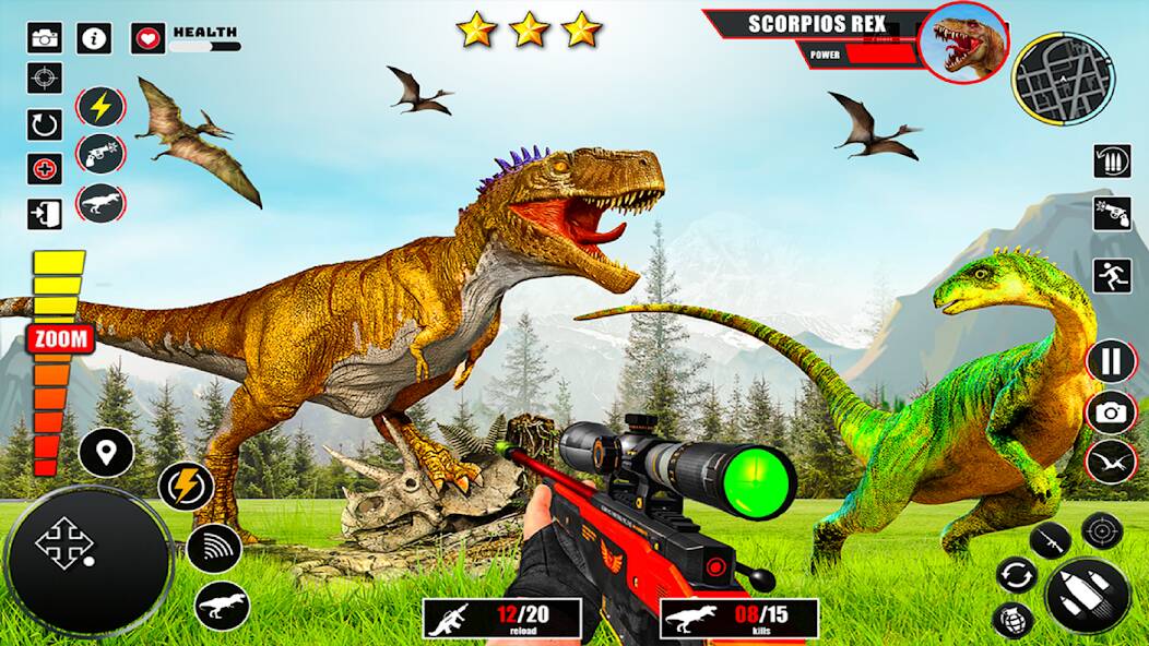 Скачать взломанную Wild Dinosaur Hunter Gun Games [МОД много монет] на Андроид - Версия 0.2.1 apk