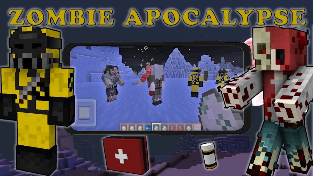 Скачать взломанную Zombie Apocalypse Craft Mod [МОД безлимитные деньги] на Андроид - Версия 1.9.6 apk