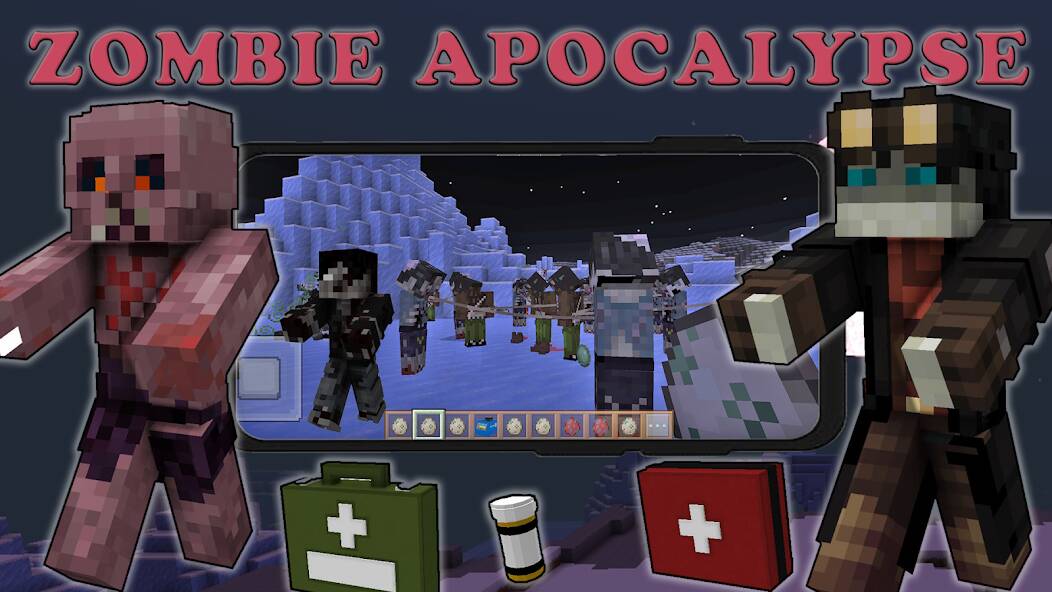 Скачать взломанную Zombie Apocalypse Craft Mod [МОД безлимитные деньги] на Андроид - Версия 1.9.6 apk