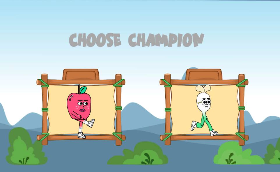 Скачать взломанную apple and onion running game [МОД открыто все] на Андроид - Версия 0.4.7 apk