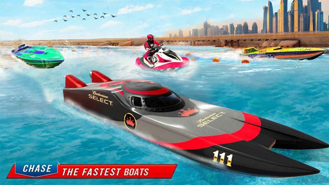 Скачать взломанную Jetski Boat racing: Boat Games [МОД безлимитные деньги] на Андроид - Версия 0.5.5 apk