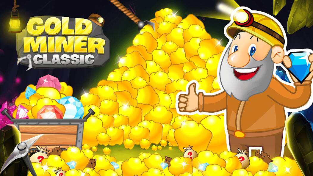Скачать взломанную Gold Miner Classic: Gold Rush [МОД много монет] на Андроид - Версия 1.5.5 apk