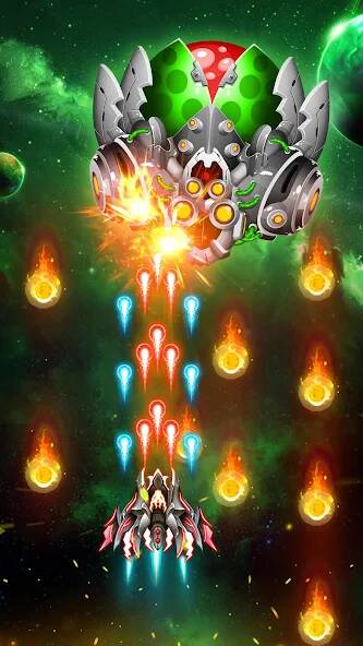 Скачать взломанную Space Shooter: Galaxy Attack [МОД безлимитные деньги] на Андроид - Версия 1.2.7 apk