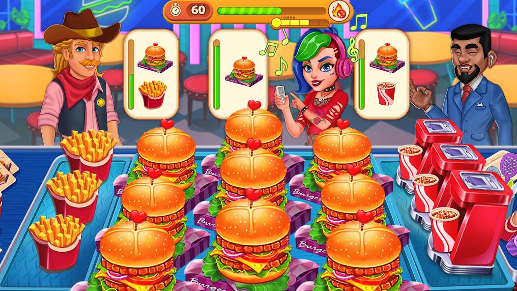 Скачать взломанную Cooking Max:кафе ресторан игра [МОД безлимитные деньги] на Андроид - Версия 1.2.6 apk