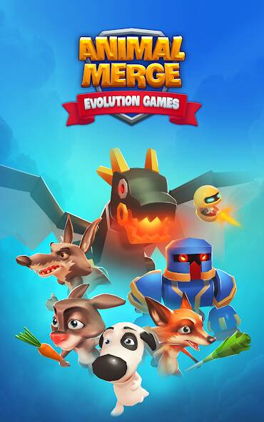 Скачать взломанную Animal Merge - Evolution Games [МОД много монет] на Андроид - Версия 2.1.7 apk
