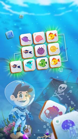 Скачать взломанную Mahjong Connect Fish World [МОД безлимитные деньги] на Андроид - Версия 2.1.1 apk