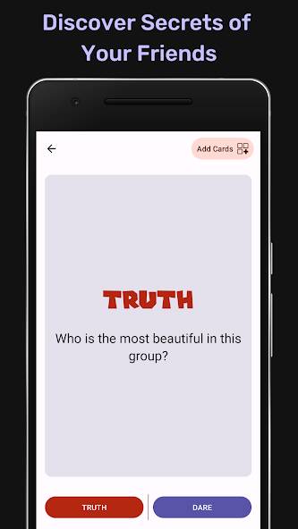 Скачать взломанную Truth Or Dare - Party Game B-) [МОД открыто все] на Андроид - Версия 1.4.4 apk