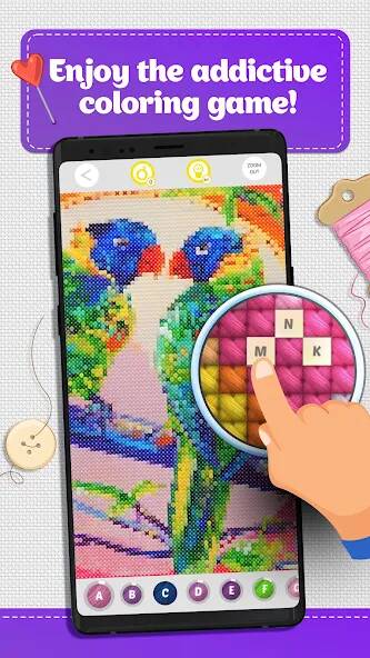 Скачать взломанную Cross Stitch Coloring Art [МОД много монет] на Андроид - Версия 1.3.3 apk