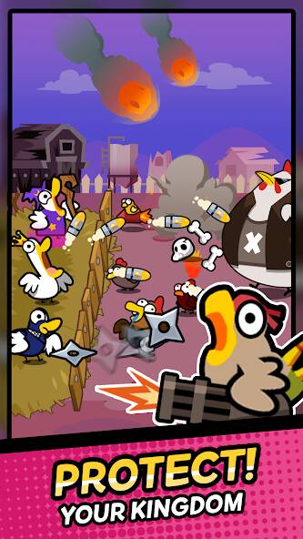 Скачать взломанную Duck vs Chicken : Idle Defense [МОД открыто все] на Андроид - Версия 0.1.8 apk