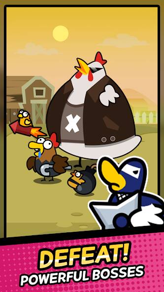 Скачать взломанную Duck vs Chicken : Idle Defense [МОД открыто все] на Андроид - Версия 0.1.8 apk