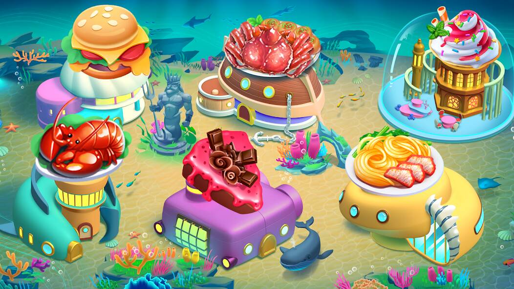 Скачать взломанную Cooking Aquarium - A Star Chef [МОД открыто все] на Андроид - Версия 2.5.7 apk