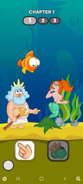 Скачать взломанную Neptune vs Mermaid: Fish Prank [МОД открыто все] на Андроид - Версия 1.1.7 apk