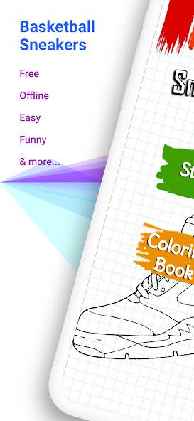 Скачать взломанную Basketball Shoes Coloring Book [МОД безлимитные деньги] на Андроид - Версия 1.6.7 apk