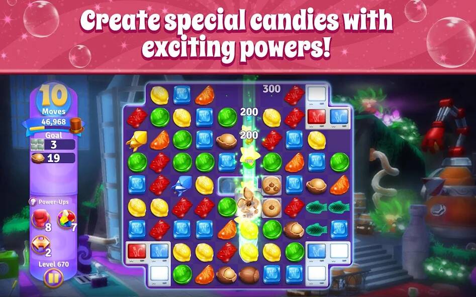 Скачать взломанную Wonka's World of Candy Match 3 [МОД открыто все] на Андроид - Версия 0.3.4 apk