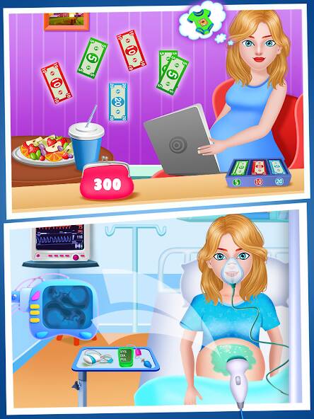 Скачать взломанную Mom & newborn Babysitter Game [МОД открыто все] на Андроид - Версия 0.2.9 apk