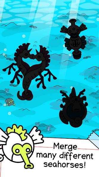 Скачать взломанную Seahorse Evolution: Sea Mutant [МОД много монет] на Андроид - Версия 1.3.9 apk