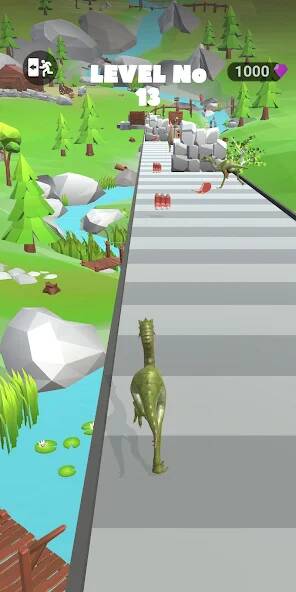 Скачать взломанную Dinosaur Game Run Dino Rush 3D [МОД много монет] на Андроид - Версия 0.5.7 apk