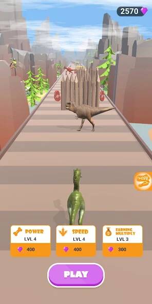 Скачать взломанную Dinosaur Game Run Dino Rush 3D [МОД много монет] на Андроид - Версия 0.5.7 apk