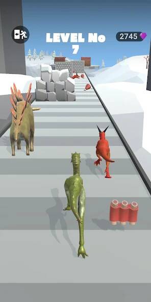 Скачать взломанную Dinosaur Game Run Dino Rush 3D [МОД много монет] на Андроид - Версия 0.5.7 apk