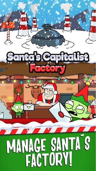 Скачать взломанную Santa’s Capitalist Factory [МОД безлимитные деньги] на Андроид - Версия 2.8.2 apk