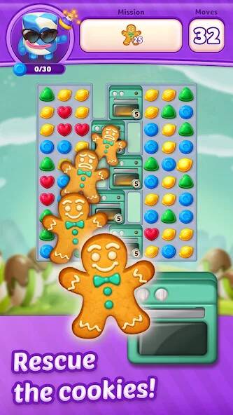 Скачать взломанную Lollipop Sweet Heroes Match3 [МОД открыто все] на Андроид - Версия 2.5.5 apk