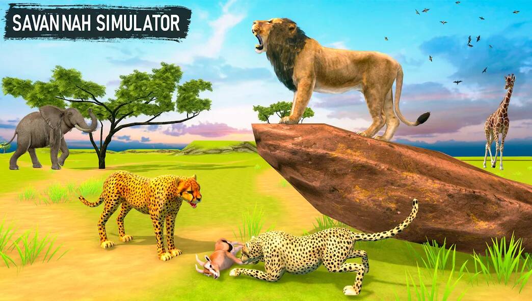 Скачать взломанную Savanna Animal Survival Game [МОД много монет] на Андроид - Версия 2.2.2 apk