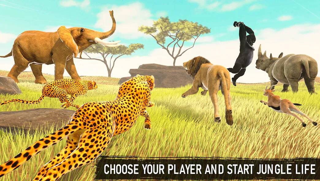 Скачать взломанную Savanna Animal Survival Game [МОД много монет] на Андроид - Версия 2.2.2 apk