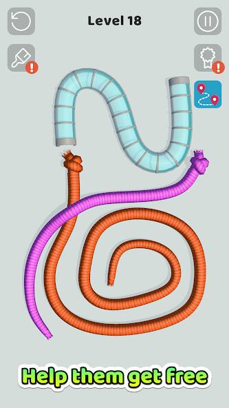 Скачать взломанную Tangled Snakes [МОД безлимитные деньги] на Андроид - Версия 2.7.6 apk