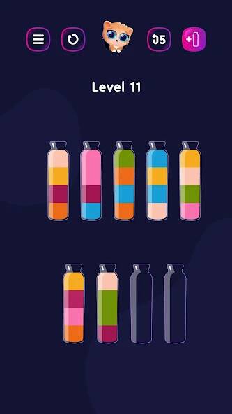 Скачать взломанную Бутылочки и Пробирки:Get Color [МОД безлимитные деньги] на Андроид - Версия 0.8.5 apk