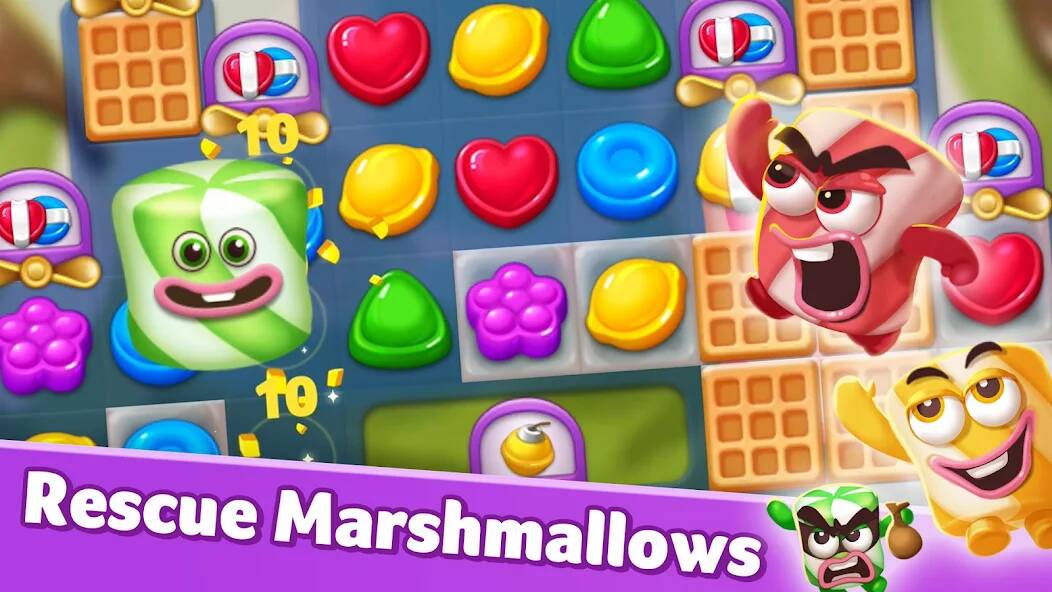 Скачать взломанную Lollipop & Marshmallow Match3 [МОД открыто все] на Андроид - Версия 0.7.8 apk