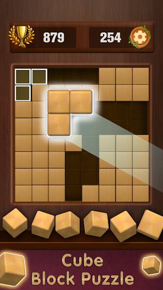 Скачать взломанную Wooden Cube Block Puzzle [МОД открыто все] на Андроид - Версия 0.1.4 apk