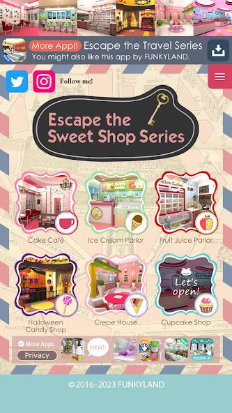Скачать взломанную Escape the Sweet Shop Series [МОД открыто все] на Андроид - Версия 2.2.7 apk