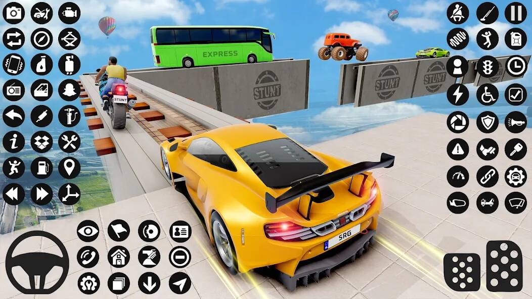 Скачать взломанную GT Car Stunt : Ramp Car Stunts [МОД безлимитные деньги] на Андроид - Версия 1.1.2 apk