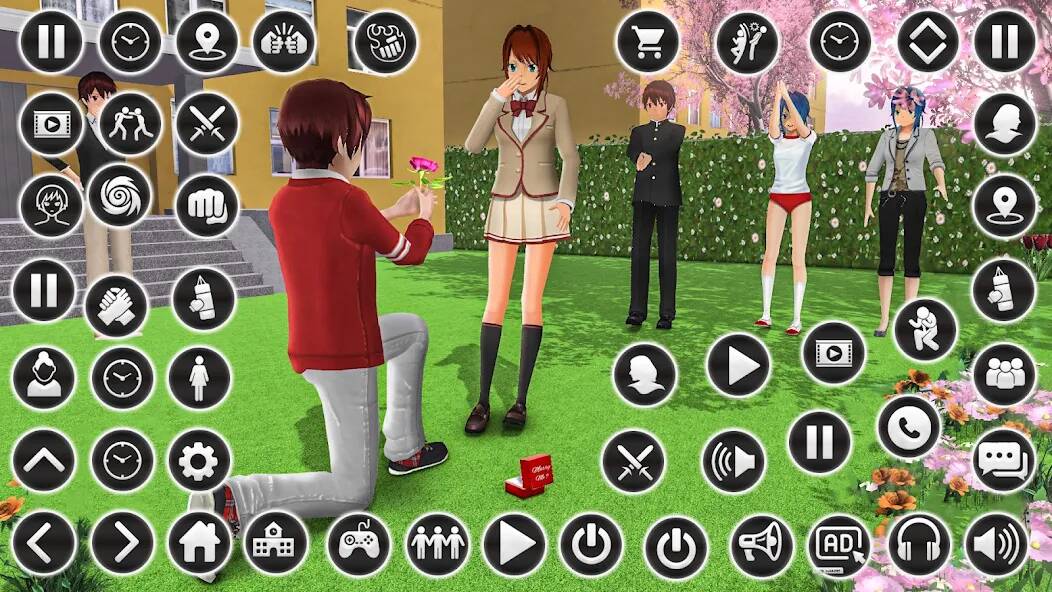 Скачать взломанную Anime High School Girl Life 24 [МОД открыто все] на Андроид - Версия 1.2.9 apk