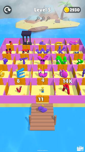 Скачать взломанную Alphabet Battle: Room Maze [МОД безлимитные деньги] на Андроид - Версия 0.9.4 apk