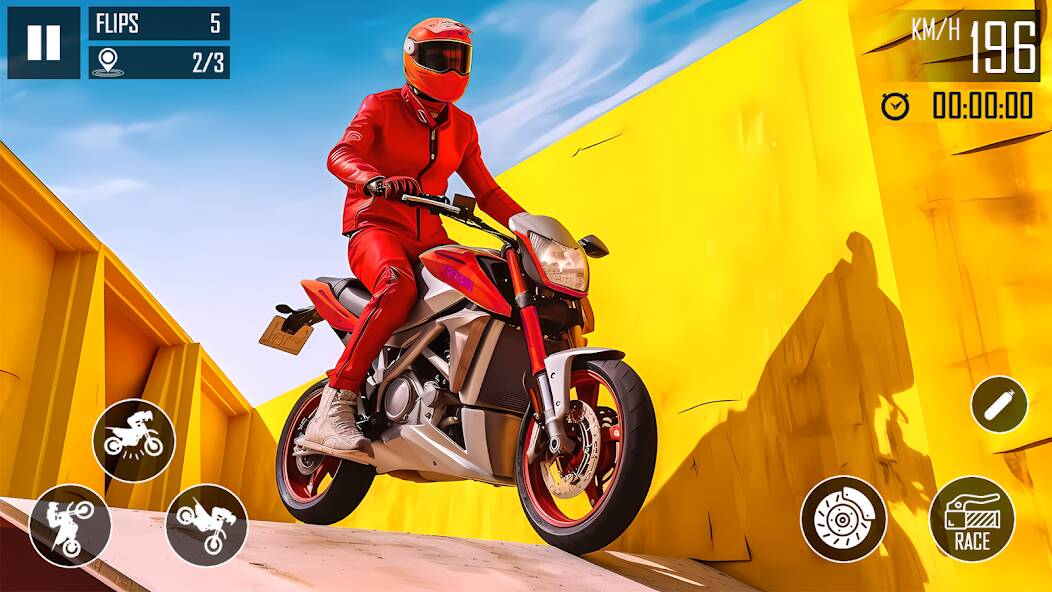 Скачать взломанную Ultimate Bike Stunt: Bike Game [МОД безлимитные деньги] на Андроид - Версия 2.2.3 apk