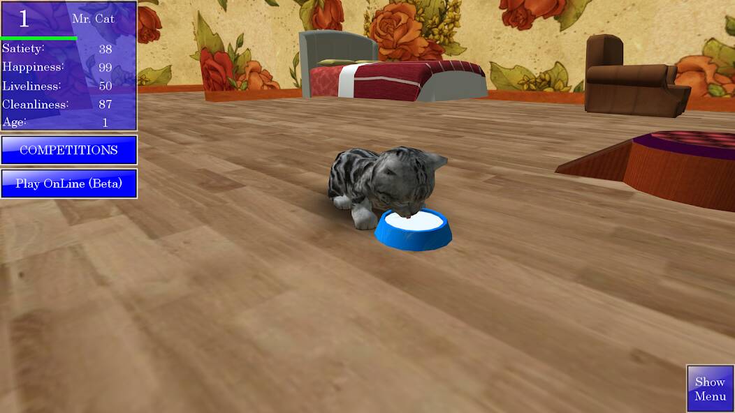 Скачать взломанную Cute Pocket Cat 3D [МОД много монет] на Андроид - Версия 2.2.1 apk