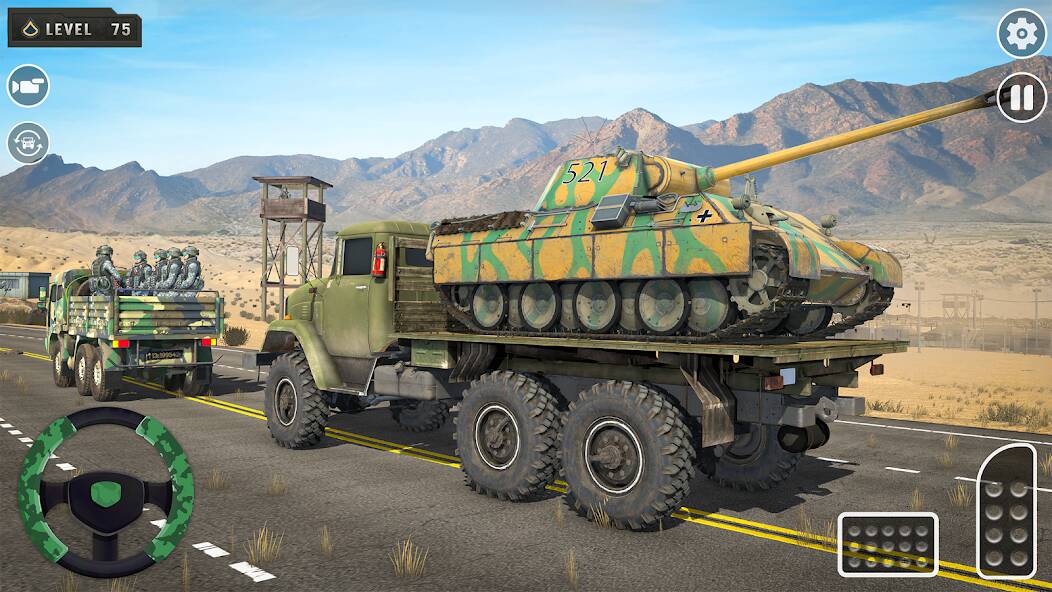 Скачать взломанную Truck Simulator Army Games 3D [МОД безлимитные деньги] на Андроид - Версия 2.4.7 apk