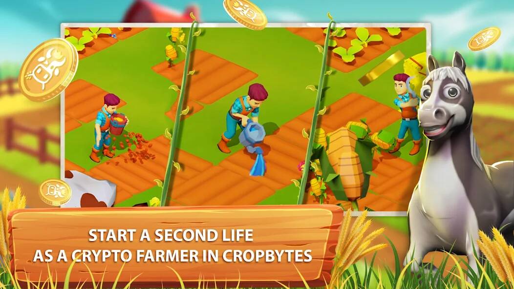 Скачать взломанную CropBytes: A Crypto Farm Game [МОД много монет] на Андроид - Версия 1.7.5 apk