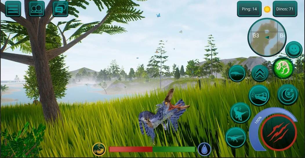 Скачать взломанную Динозавры Онлайн: Симулятор 3D [МОД много монет] на Андроид - Версия 1.7.9 apk