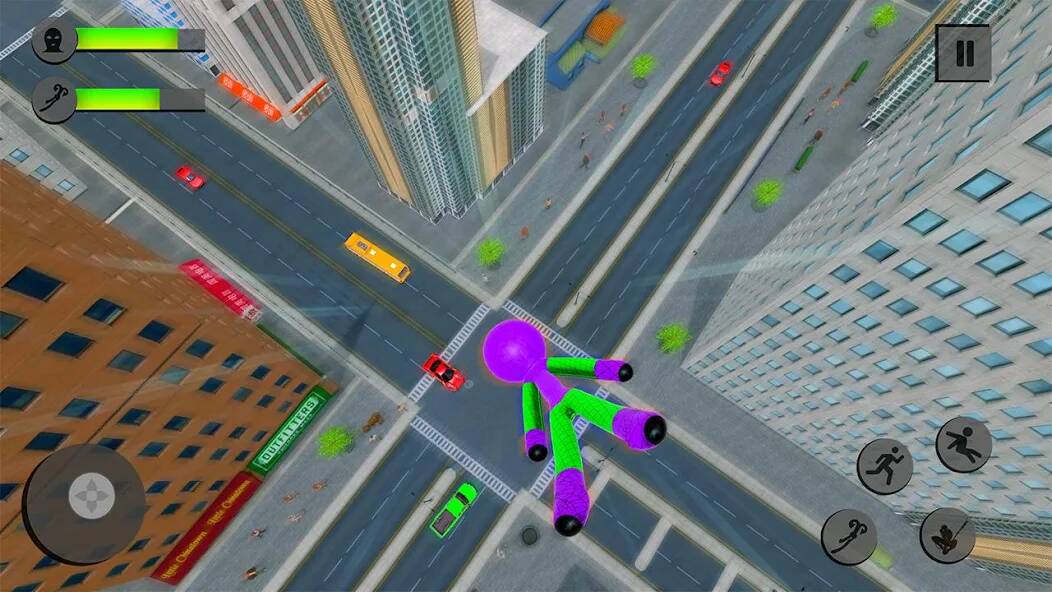 Скачать взломанную паук Stickman канат герой [МОД много монет] на Андроид - Версия 1.8.2 apk