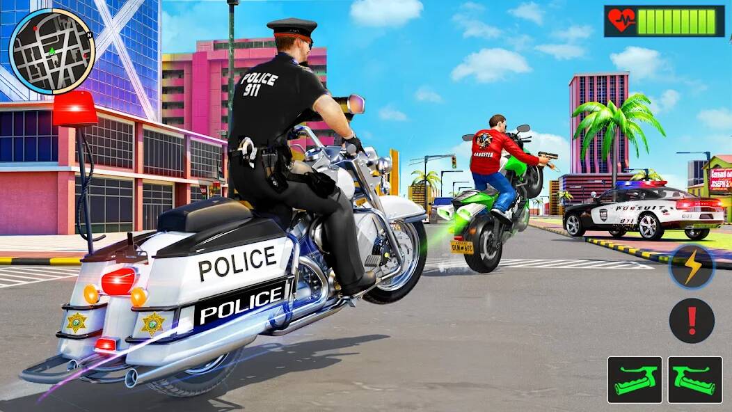 Скачать взломанную Police Moto Bike Chase Crime [МОД много монет] на Андроид - Версия 2.9.6 apk