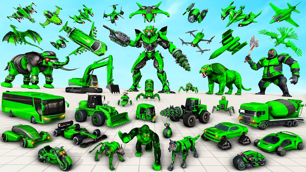 Скачать взломанную Multi Animal Robot Car Games [МОД безлимитные деньги] на Андроид - Версия 1.5.7 apk