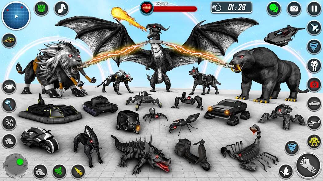 Скачать взломанную Multi Animal Robot Car Games [МОД безлимитные деньги] на Андроид - Версия 1.5.7 apk
