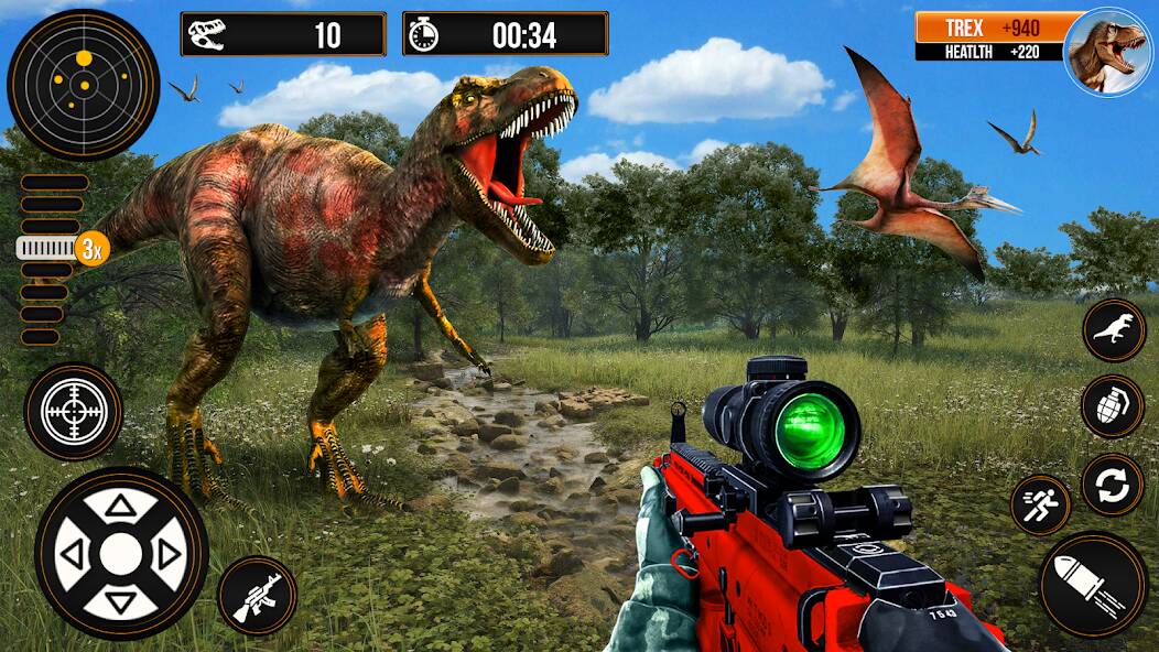 Скачать взломанную Игры Охотник на динозавров [МОД много монет] на Андроид - Версия 2.8.1 apk