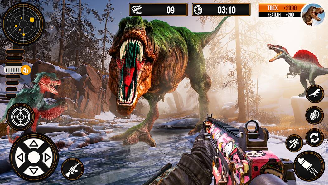 Скачать взломанную Игры Охотник на динозавров [МОД много монет] на Андроид - Версия 2.8.1 apk