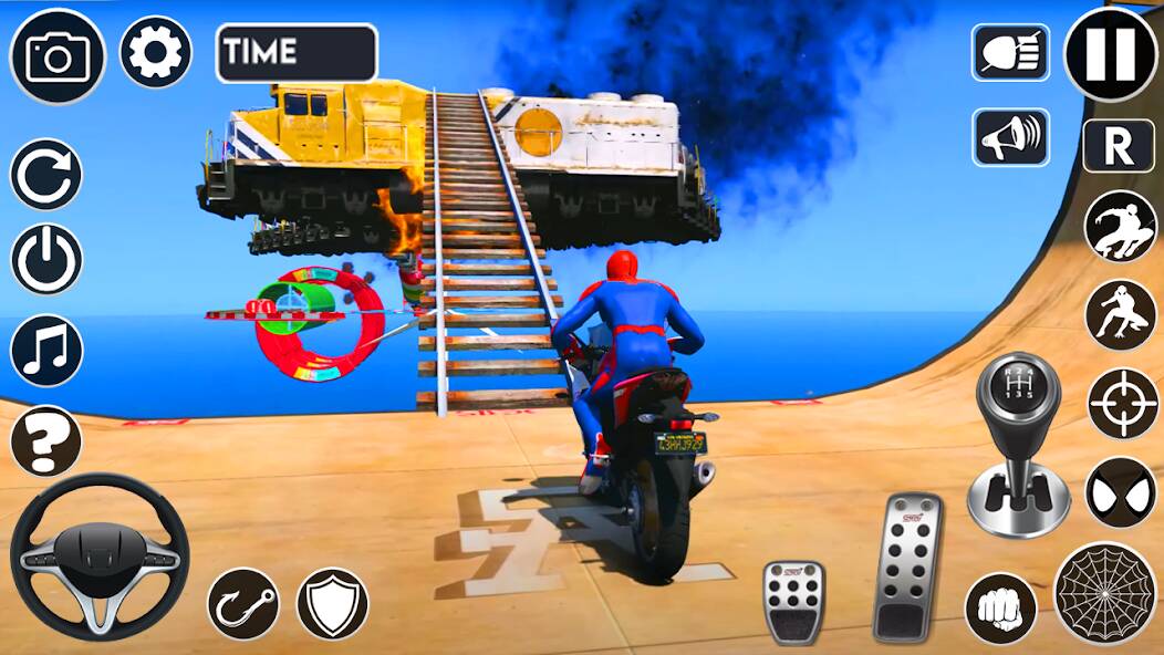 Скачать взломанную Superhero Tricky Bike Stunt [МОД много монет] на Андроид - Версия 0.2.8 apk
