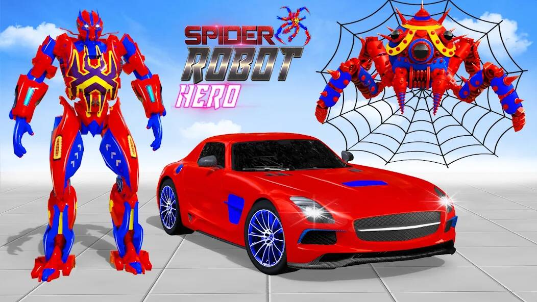 Скачать взломанную Spider Robot: Robot Car Games [МОД открыто все] на Андроид - Версия 1.2.8 apk