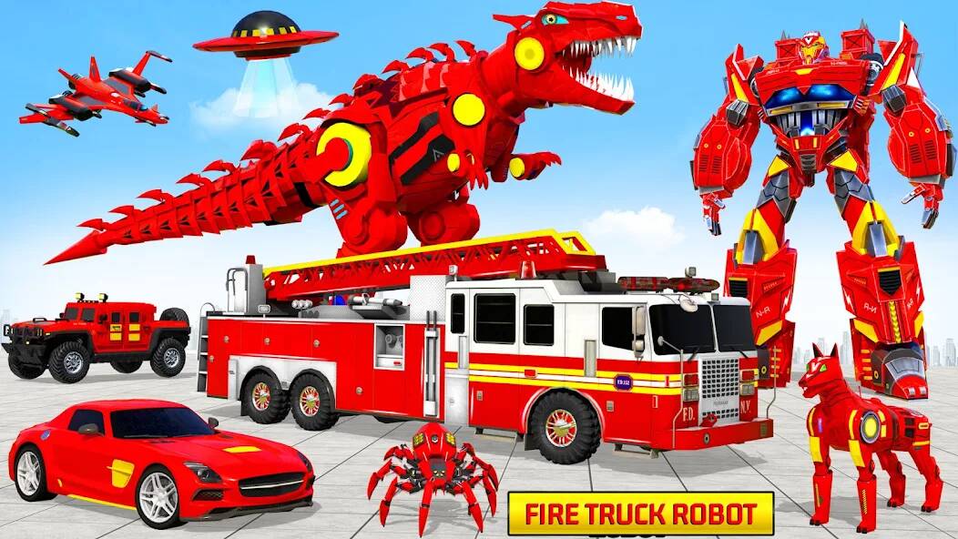 Скачать взломанную пожарная машина робот игра [МОД много монет] на Андроид - Версия 2.5.3 apk